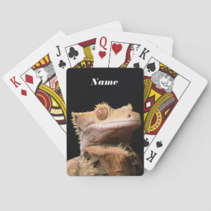 Jeu De Cartes Gecko Lizard en crête sur noir