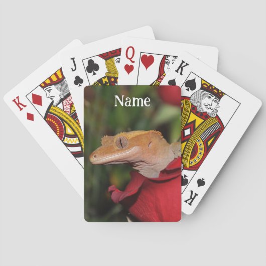 Jeu De Cartes Gecko Lizard personnalisé sur un Rose (dos)
