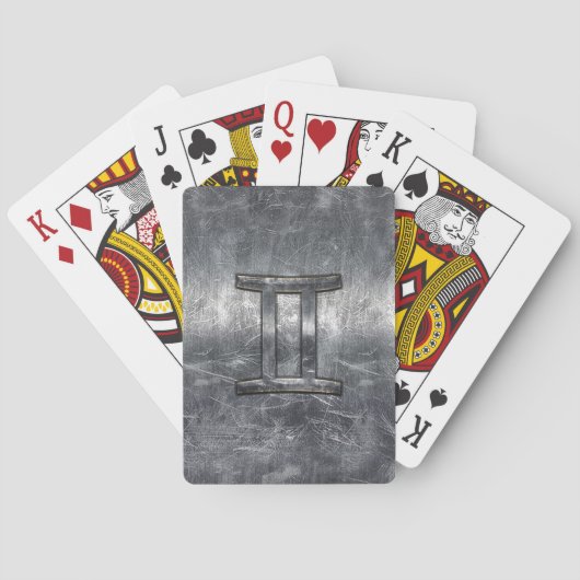 Jeu De Cartes Gemini Sign en Distressed Siver Steel (dos)