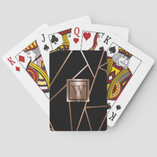 Jeu De Cartes Géométrie en or noir et Rose