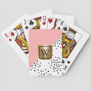 Jeu De Cartes Géométrie rose et Pois