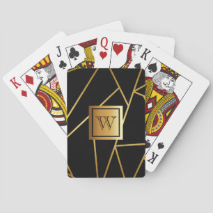 Jeu De Cartes Géométrique noire et dorée