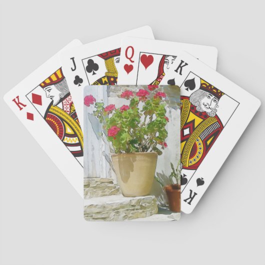 Jeu De Cartes Géranium de couleur rouge (dos)