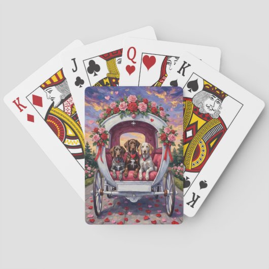 Jeu De Cartes German Shorthaired Pointer  Dog Valentine's Day  (dos)