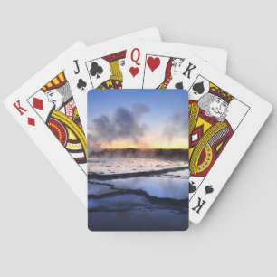 Jeu De Cartes Geyser Smoke au coucher du soleil