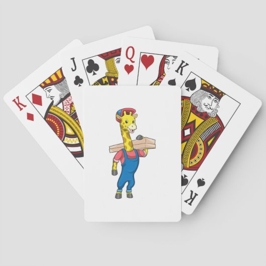 Jeu De Cartes Girafe as Carpenter with Wood (dos)