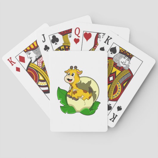 Jeu De Cartes Girafe aux feuilles et oeufs (dos)
