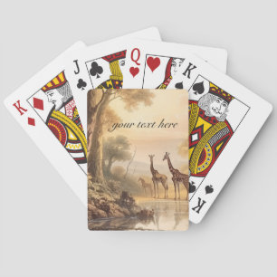 Jeu De Cartes girafes botaniques vintages, personnalisables