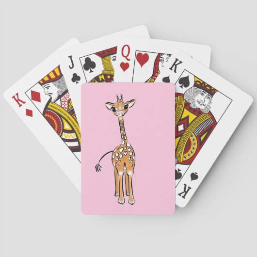 Jeu De Cartes Giraffe bébé - rose (dos)