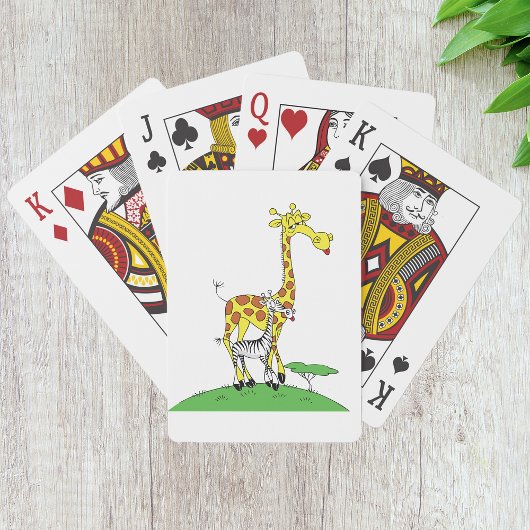 Jeu De Cartes Giraffe Et Cartes De Jeu Zebra