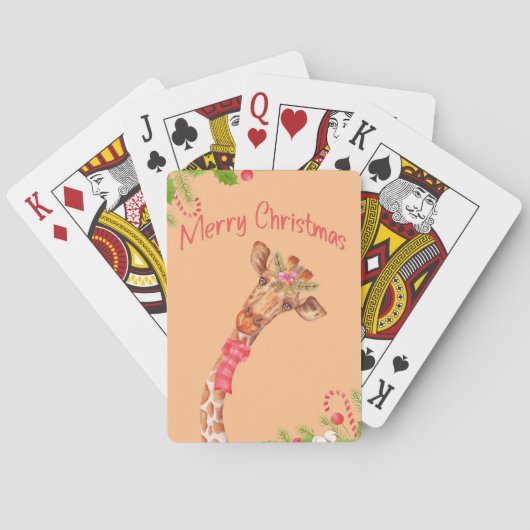 Jeu De Cartes Giraffe Lover Giraffes Afrique Joyeux Noël (dos)