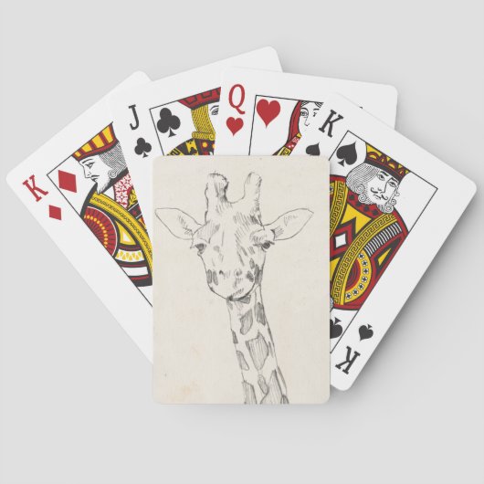 Jeu De Cartes Giraffe Portrait | Croquis (dos)