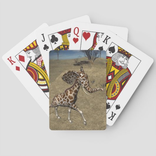 Jeu De Cartes Giraffes d'éléphants mignons (dos)
