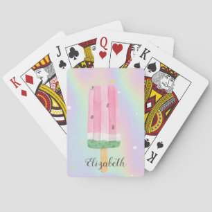 Jeu De Cartes Glace à l'aquarelle Cool Holographique