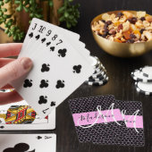 Jeu De Cartes Glam Black Metallic Rose Honeycomb Nom du monogram (In Situ)