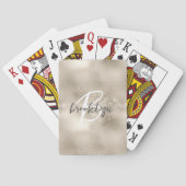 Jeu De Cartes Glam Champagne Or Monogramme Script Tendance (dos)