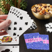 Jeu De Cartes Glam Dark Blue Parties scintillant rose étincelles (In Situ)