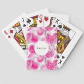 Jeu De Cartes Glam Girly rose Argent Cercles Abstraits (dos)