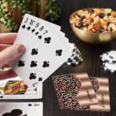 Jeu De Cartes Glam Leopard Spots Rose Gold Black Metallic Nom (In Situ)