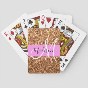 Jeu De Cartes Glam Pink & Copper Parties scintillant étincelles 