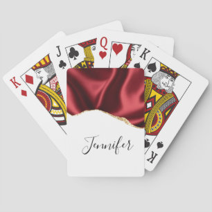 Jeu De Cartes Glam rouge foncé Satin foncé Design abstrait