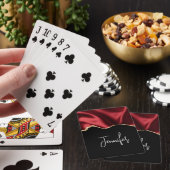 Jeu De Cartes Glam rouge foncé Satin foncé Design abstrait (In Situ)