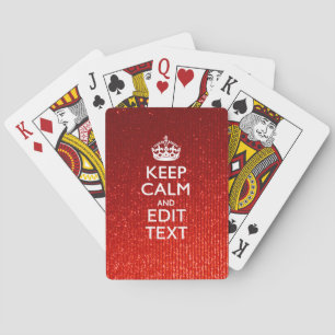 Jeu De Cartes Glamor Red Festive Personnalisé Conserver le calme