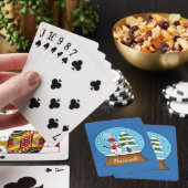 Jeu De Cartes Globe des neiges avec Snowman et Pine Tree | Perso (In Situ)