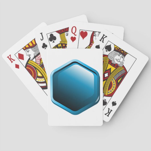 Jeu De Cartes Glossy Blue Hexagon Icon Modern Geometric (dos)