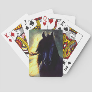 Jeu De Cartes Glow friésien, cheval friésien, étalon noir/jument