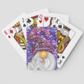 Jeu De Cartes Gnome Drôle En Casquette Violet Chante Une Chanson (dos)