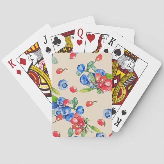 Jeu De Cartes Goji, bleuet : aquarelle motif. (dos)