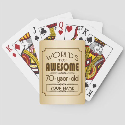 Jeu De Cartes Gold 70th Anniversaire Célébration Monde meilleur (dos)