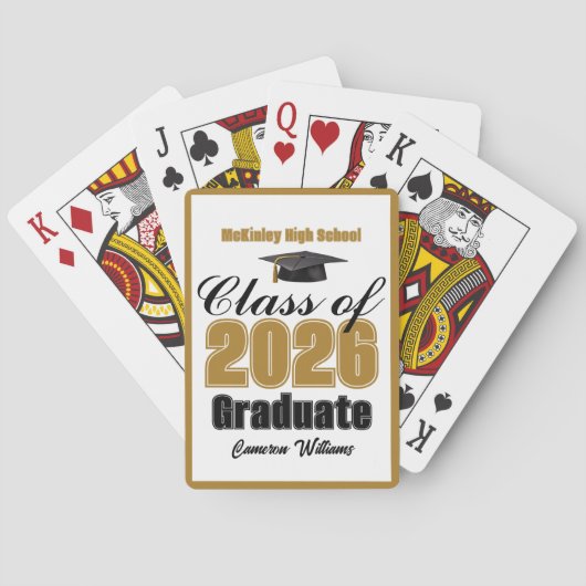 Jeu De Cartes Gold Class of 2026 Custom Graduation Party (dos)