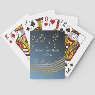 Jeu De Cartes Gold et Blue Music Bar Mitzvah