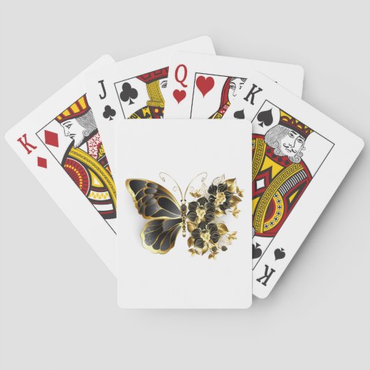 Jeu De Cartes Gold flower Butterfly with Black Orchid (dos)