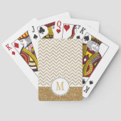 Jeu De Cartes Gold Glam Faux Parties scintillant Chevron (dos)