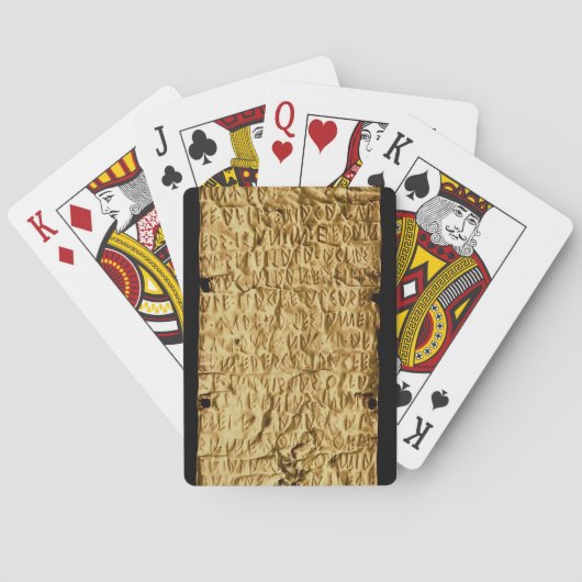 Jeu De Cartes Gold plate with Etruscan inscription (dos)