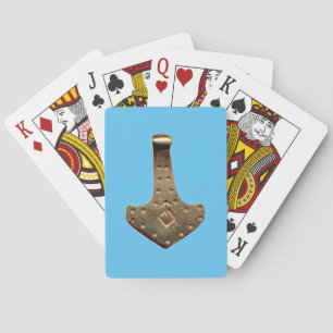 Jeu De Cartes Gold Thor Hammer bleu Poker jouer aux cartes