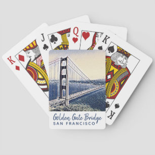 Jeu De Cartes Golden Gate Bridge San Francisco Watercolor Art