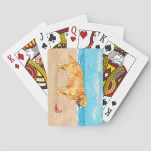 Jeu De Cartes Golden Retriever à la Plage