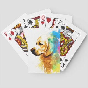 Jeu De Cartes Golden Retriever Chien Nature sauvage Peinture ani