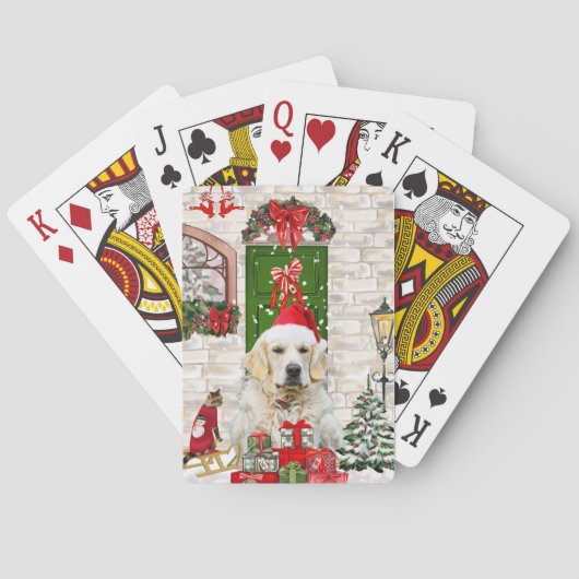 Jeu De Cartes Golden Retriever Chien Noël (dos)