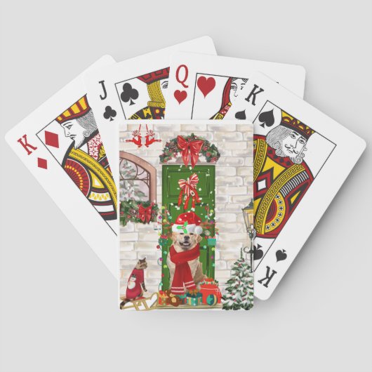 Jeu De Cartes Golden Retriever Chien Noël (dos)