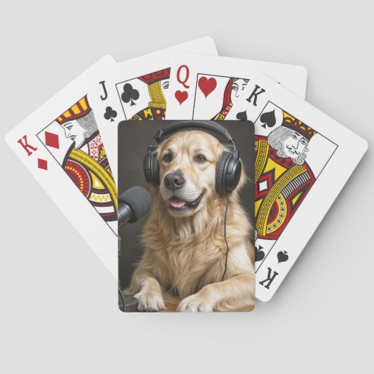 Jeu De Cartes Golden Retriever Hosting a Podcast (dos)