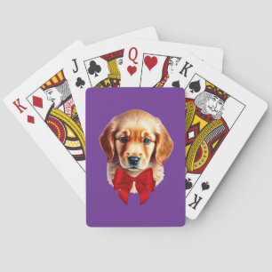 Jeu De Cartes Golden Retriever Red Bow