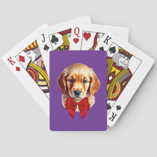 Jeu De Cartes Golden Retriever Red Bow (dos)