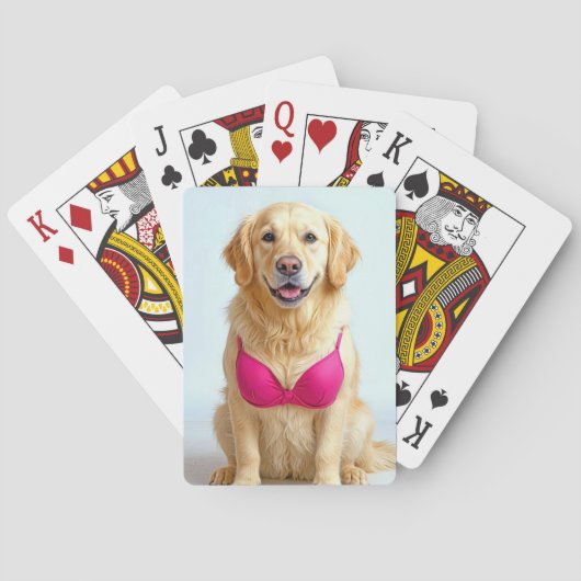Jeu De Cartes Golden Retriever Wearing a Pink Bra (dos)