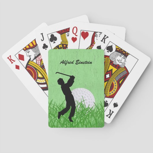 Jeu De Cartes Golfer and Ball surrounded by grass Personalize (dos)