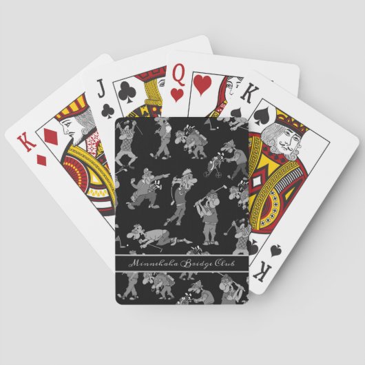 Jeu De Cartes Golfeurs personnalisées de dessin (dos)